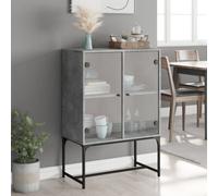 Side Cabinet with Glass Doors Storage Display Cupboard Cabinet Unit
