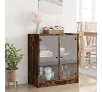 Side Cabinet with Glass Doors Storage Display Cupboard Cabinet Unit