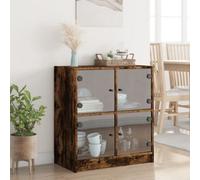 Side Cabinet with Glass Doors Storage Display Cupboard Cabinet Unit