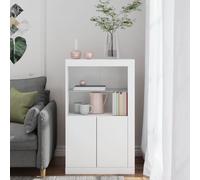 vidaXL Side Cabinet with LED Lights White Engineered Wood