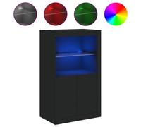 Side Cabinet with LED Lights Storage Sideboard Cupboard Engineered Wood vidaXL