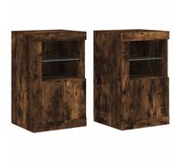 Side Cabinet with LED Lights Storage Sideboard Cupboard Engineered Wood vidaXL