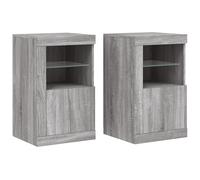 vidaXL LED Sideboard 2 pcs Artisan Oak 41 x 37 x 67 cm Engineered Wood