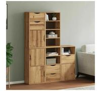 Side cabinets 5pc natural pine 40x24x79 cm modular rustic storage set with doors