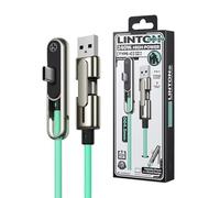 Side Charger for Phone - Double Head Fast Charging Side Cable Foldable - 2 in 1 Charging Stand with Invisible Phone Holder Cable for Smartphones Tablets Electronic