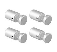 Side Clamp Standoffs 3/4" x 1" Satin Aluminum, Edge Grip Standoffs for Glass, Burglarproof Sign Standoff, Standoffs Hardware, for Acrylic, Glass, PVC, Glass Panel with 2 pcs Spacers,4 Pack