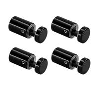 Side Clamp Standoffs 3/4" x 1" Solid Aluminum, Edge Grip Sign Standoffs for Glass, Burglarproof Sign Standoff, Standoffs Hardware, for Acrylic, Glass, PVC, Glass Panel with 2 pcs Spacers, Pack of 4