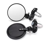 Side Convex Mirrors Motorcycle Rearview Mirrors For YZF R3 R1 R6 R15 R25 YZF 125 250 350 FZ1 FZS 1000S Round Handlebar End Mirror(BLACK)