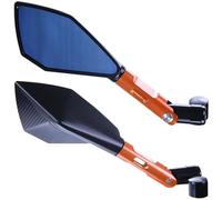 Side Convex Mirrors Motorcycle Side Rear View Mirror For FJ09 XJR1300 XJR400 XJR1200 MT-07 MT-09 FZ8 Modified Reversing Mirror(Orange,Short)