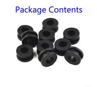 Side Cover Mudguard Grommets 10Pc Replacement Parts | ABS plastic, protects wires from contact, fits most street fairings, black finish, easy snap install