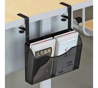 Side Desk Organizer, Clamp On Desk Organizer, Mesh Metal Desk Drawer Attachment, Hanging Desk Organizer, Under Table Magazine Document Organizer, File Holder for Office Supplies & Home Essentials