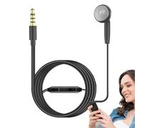 Side Earphone - 120CM PVC Cable, Mono Headset, Type-C 3.5mm Compatible | Bright Audio Communication, Smartphone Headphones, Wired Control Earbuds for Working, Studying, J