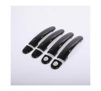 Side Exterior Door Handle Cover Replacement for Polo 2010 2011 2012 2013 2014 2015 2016 2017 Black Chrome Car Door Handle Covers Car Accessories Styling Stickers(Black 1 Keyhole)(Black 2 Keyhole)