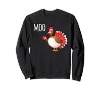Side Eye Moo Turkey Funny Thanksgiving Autumn Fall Humor Sweatshirt