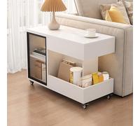Side Glass Coffee Table Rectangular Sofa Side Table Modern End Table Side Table with Storage Space Easy Assembly Accent End Table with Drawer for Bedroom Small Spaces Home Office