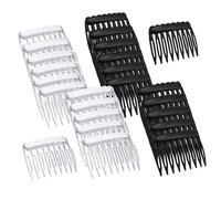 Side Hair Combs French Side Comb - French Comb 24 Piece Veil Comb | Women's Black and Clear Decorative Combs for Daily Styling, Veils by S