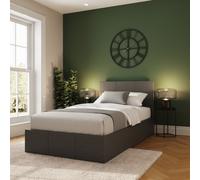 Side Lift Ottoman Storage Bed GFW Grey Single