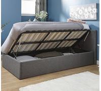 Side Lift Ottoman Storage Bed GFW Grey Single