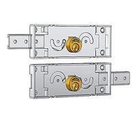 Side Locks Pair for Damper Art. a711.0 A mandata Brass Cylinder.Included Two Keys. Galvanised Finish. MM 155 x 55 Box.