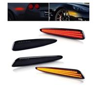 Side Marker Blinker Car Front Rear Bumper LED Side Marker Turn Signal Light For Chevrolet For Corvette C6 2005-2013 Smoked Lens Indicator Lamps 4Pcs/set Car Turn Signal Lights(White and Red Light)