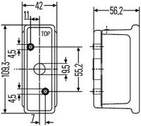 Side Marker Lamp Left yellow 2XS 007 841-011 HELLA