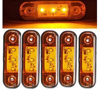 Side Marker Lights, 10pcs 3LED Car Marker Lights Car Side Indicators Lights 12V 24V Front Rear Side Light Position Lamps for Truck Lorry (Yellow)