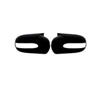 Side Mirror Caps For Benz E C-Class W211 W203 2001 2002 2003 2004 2005 2006 2007 Carbon Black Side Rearview Mirror Cover Caps Mirror Shell LHD(Gloss Black)