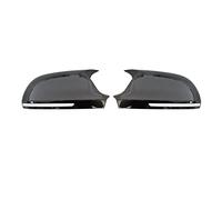 Side Mirror Cover For A4 A5 B8 A3 8P A6 C6 Q3 ABS Carbon Fiber Style Add-on Type Car Side Door Mirrors Cover Auto Rearview Mirror Cap Rearview Mirror Cover(Bright black)