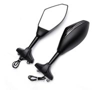 Side Mirror Motorcycle Rearview Integrated Turn Signal Side Mirrors For Suzuki GSXR600 GSXR750 Side View Wing Mirrors Convex Mirror Back Mirror(Matte black)