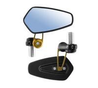 Side Mirrors 2pcs Motorcycle Rearview Clear Glass Scooter Bar End Handlebar Mirror Motorcycle Rearview Mirrors(Gold)