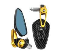 Side Mirrors 7/8" 22mm CNC Motorcycle Rearview Clear Glass Scooter Bar End Handlebar Motorcycle Rearview Mirrors(Gold)