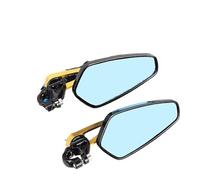 Side Mirrors 7/8" 22mm Motorcycle Rearview Side Scooter Bar End Handlebar Mirror Accessories Motorcycle Rearview Mirrors(Gold)