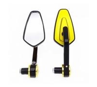 Side Mirrors Motorcycle Bar End Rearview Rear View Handle Side Oval Motorcycle Rearview Mirrors(Gold)