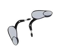 Side Mirrors Rear View Mirror Motorcycle Rearview Mirrors For Harley For Davidons For Electra Glide Ultra Classic Low FLHTCUL 2015 2016 2017(Black- Silver)