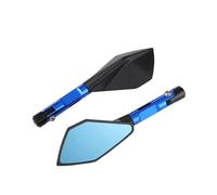 Side Mirrors Universal Motorcycle Adjustable Handlebar Left Right Mirror Rear View Clear Wide Range Back Sight Rearview Reflector Rearview Mirrors(Blue)