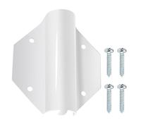 Side Mount Flag Holder Accepts a 1" Pole: White Powder Coated Steel Side Mount Wall Mount Bracket with Screws