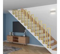 Side Mount Hand Rails for Indoor Stairs|Modern U Shaped Stair Handrail Guardrail with Installation Kit|Industrial Iron Stair Railing for Porch Garden Loft Corridor|Gold(50cm/20in)