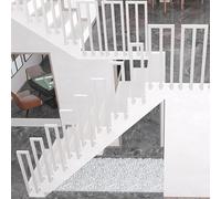 Side Mount Metal Railing Indoor Outdoor Non Slip Balustrade 95cm Support Rods for Loft Corridor Safe and Durable White Installation