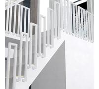Side Mount Metal Railing Indoor Outdoor Non Slip Balustrade for Loft Corridors 65cm Safety Support Rods (White Durable & Stylish Design)