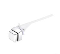 Side Mount Toilet Flush Lever Replacement, Chrome Cistern Handle with Adjustable Rod, WC Tank Push Button for Bathroom, Plastic Flapper Arm