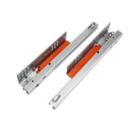 Side-Mounted Ball Bearing Drawer Slides 1Pair Rebound Press Push to Open Under Mount Furniture Kitchen Bath Drawer Slide Rail Runner(18inches 450MM)