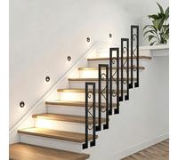 Side Mounted Hand Railing Metal Wrought Iron Handrails for Indoor Stairs Railing Front Porch Loft Villa Garden, Non-Slip Staircase Guardrail Handrail Picket(45cm/18in)