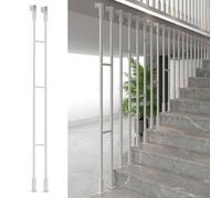 Side-mounted Staircase Balusters for Level & Slope Staircases, Household Metal Baluster Column for Prevent Falling, Customizable Size & Styles(White (B),150cm/59in)