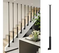 Side-mounted Staircase Balusters for Level & Slope Staircases, Household Metal Baluster Column for Prevent Falling, Customizable Size & Styles(Black (A),200cm/79in)