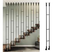 Side-mounted Staircase Balusters for Level & Slope Staircases, Household Metal Baluster Column for Prevent Falling, Customizable Size & Styles(Black (B),180cm/71in)