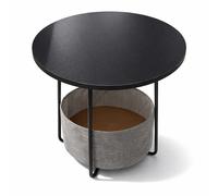 Side Occasional Coffee Bedside Tea Table with Round Storage Basket, Decorative