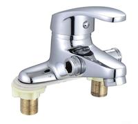 Side Open 2-Way Basin Tap Mixer with Copper Ceramic Spool, Hot and Cold Water Wall Mounted Zinc Alloy Bathroom Faucet for Home Garden