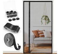 Side Opening Fly Screen Door, Universal Opening Left and Right, 3.8 cm Wider Door Head, Fly Screen Balcony Door, No Drilling, Fly Screen Magnet for Sliding Door, Patio Door, 90 x 210 cm