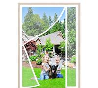 Side Opening Magnetic Fly Screen Door Fly Screen 145x200cm Self Sealing Hands Free Full Frame Door Curtain with Heavy Duty Mesh for Anti Mosquito or Anti Pest White