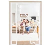 Side Opening Magnetic Fly Screen for Doors 85x210cm White Adjustable DIY Window Screen with Self Adhesive Tape Heavy Duty Mosquito Net Self Sealing for Fine Doors Window